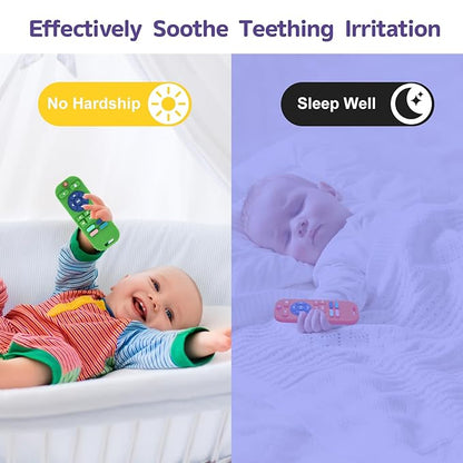 Hooku 2 Pack Silicone Teethers for Babies 0-6 Months, Teething Toys for Babies 6-12 Months 0-3 Months,