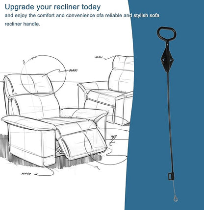 D-Ring Replacement Recliner Handle, Compatible with Lazy Boy, 22" Length