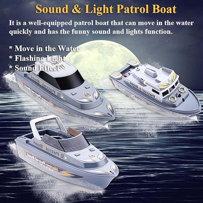 Speed Boat Water Toy, Electric Patrol Boat Coast Guard Vessel 3)
