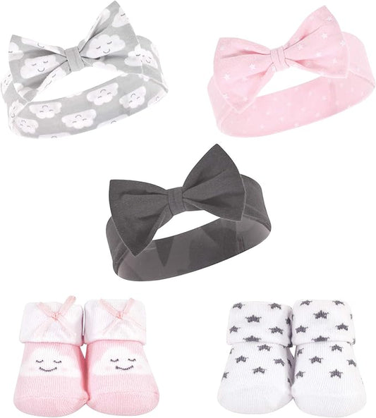 Hudson Baby baby-girls Headband and Socks Set