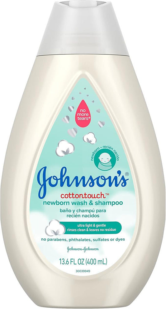 Johnson's Baby CottonTouch Newborn Body Wash & Shampoo, Gentle & Tear-Free 13.6 Fl