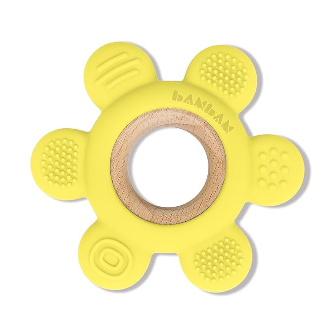 BAMBAM Baby Premium Silicone Teething Ring Toy ??100% BPA Free, Child Safety Tested 0-6, 3-6 6-12 Months