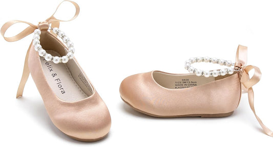 Felix & Flora Girls Toddler Little Ballet Shoes - Flower