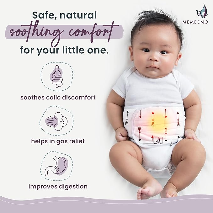 Baby Belly Band for Gas & Colic Baby Relief - Self Heating Belly Band Baby Belly Button Band Colic Band Tummy Wrap for Babies Colic Belt Baby Gas Wrap Colic Baby Relief Newborn
