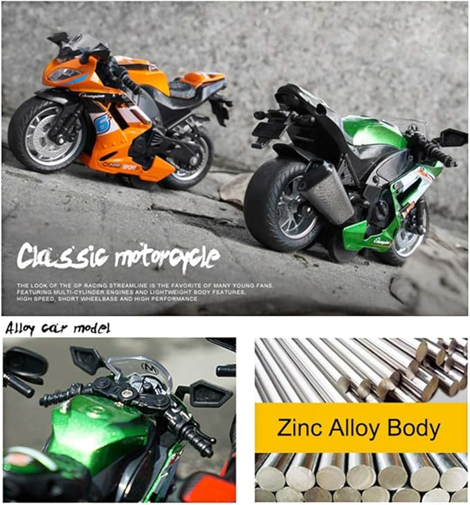 Pull Back Motorcycle Toys, Tiny Gift with Music Lighting 3 4 5 6 7 8