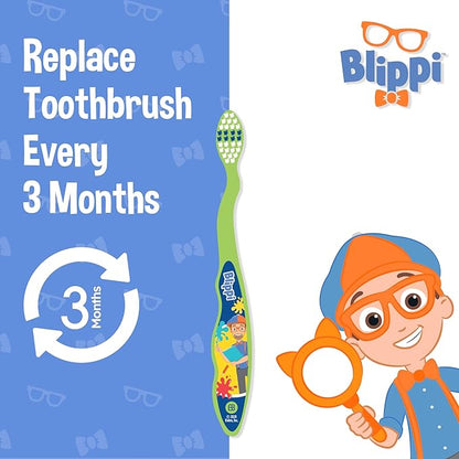Brush Buddies Blippi Kids Toothbrushes, Manual Toothbrushes for Kids, Toothbrush for Toddlers 2-4 Years, Blippi Childrens Toothbrush, Soft Toothbrushes, 3 Count