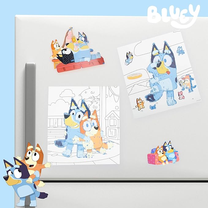 Bluey Scratch ‘n Color Pad, 9-Page Activity Coloring Book, Includes Scratch Art, Stickers for Kids, Bluey Toys, On the Go Activity Playset, Bluey Toys for Toddlers 1-3, Great Gift for Kids Ages 3 & Up