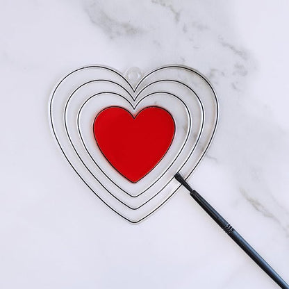 Winlyn 24 Sets Heart Suncatchers Ornaments Decorations DIY Window Paint Art Stickers Craft Kits Heart Sun Catchers for Kids Valentine's Day Classroom Activities Art Project Party Favors Gift Exchange