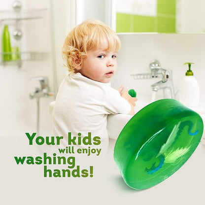 Relaxcation 1 Soap Bar For Kids With Toy Inside Cute Dragon Surprise - Natural Green Apple Kids Soap