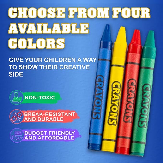 Bedwina Bulk Crayons 3456 PCs, Case of 864 4-Packs, Premium Color Crayons Bulk School Supplies for Kids & Toddler Non-Toxic for Party Favors, Restaurants, Goody Bags Stocking Stuffers