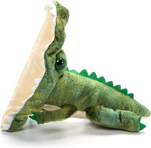 The Petting Zoo Alligator Stuffed Animal Plushie Slap Bracelet, Gifts for Kids, Slapstix Wildlife Animals, Green Gator Plush Toy 10 Inches
