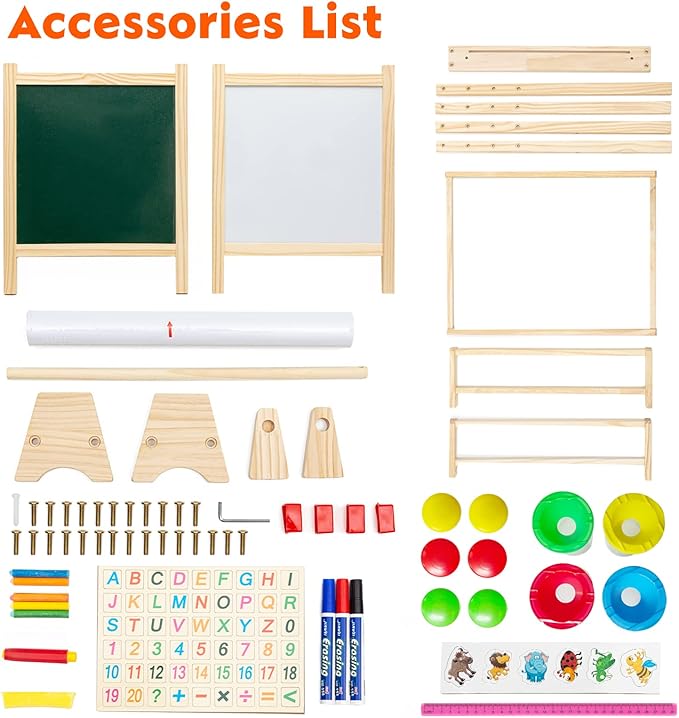 Wooden Easel for Kids 3 in 1 Kids Easel with Paper Roll Adjustable Height Art Easel Chalkboard & Whiteboard Drawing Easel for Kids Toddlers.