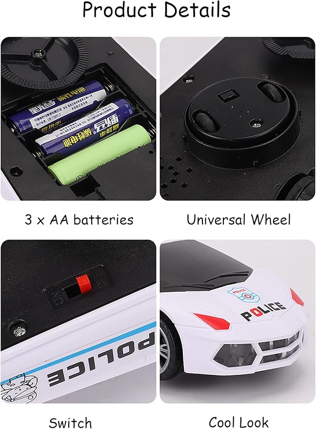 Toy Cars, Police Car Toys for Boys 3-5