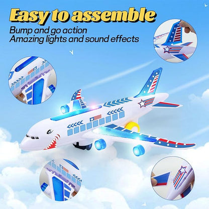 Airplane Toys for Toddlers, Musical Plane Toy for Toddlers 3-7 8 9Years Old