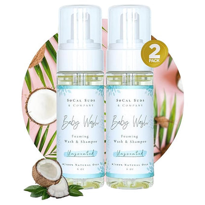 SoCal Suds & Company - Organic Foaming Baby Wash & Shampoo 6oz, 2-Pack