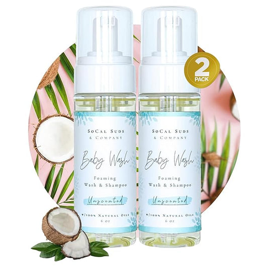 SoCal Suds & Company - Organic Foaming Baby Wash & Shampoo 6oz, 2-Pack