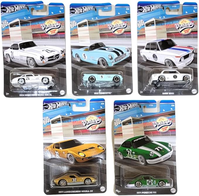 Hot Wheels 2024 Vintage Racing Club Set of 5 Diecast HRT81-956A Release