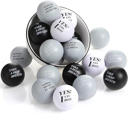 Zomiboo 20 Pieces Motivational Stress Foam Balls Quote Stress Relief Inspirational Relief Balls Employee Appreciation Gift for Kids Relieve Motivating Encouraging Adult(Classic Color)