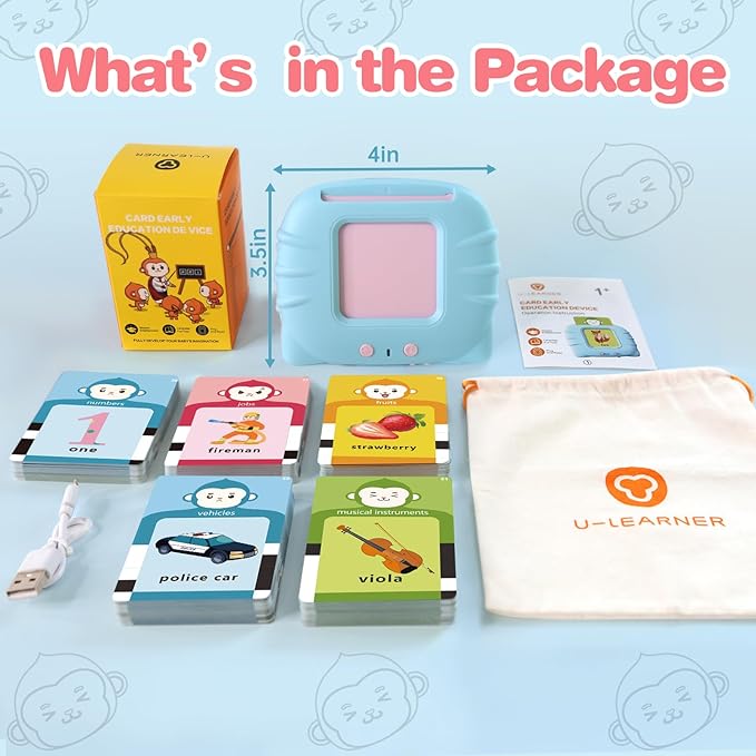 Talking Flash Cards for Toddlers 1 2 3 4 5 6-296 Sight Words, Pocket Speech for Toddlers, Sensory Speech Therapy Toys, Learning Toys for Montessori and Autism Children, Gifts for Toddlers