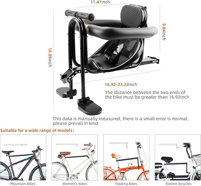 YouTeMei Kids Bike seat, Front Mounted Bike Seat for Adult Bike,Bike Seat Kids for 1-6years Old…