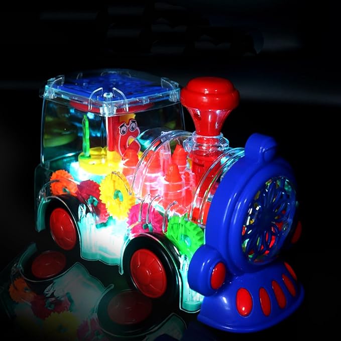DISSONA Electric Transparent Gear Train Toy with Flashing Lights and 3-6 (Gear