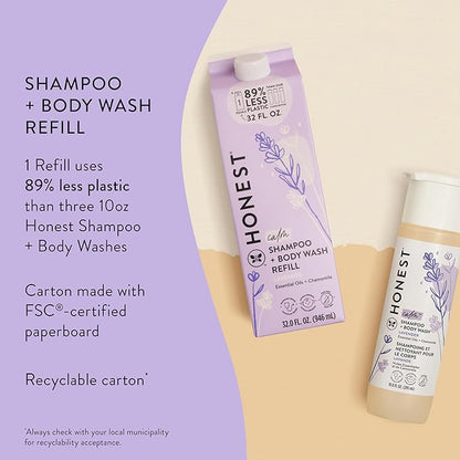 The Honest Company 2-in-1 Cleansing Shampoo + Body Wash Refill Carton | Gentle for Baby 32 fl