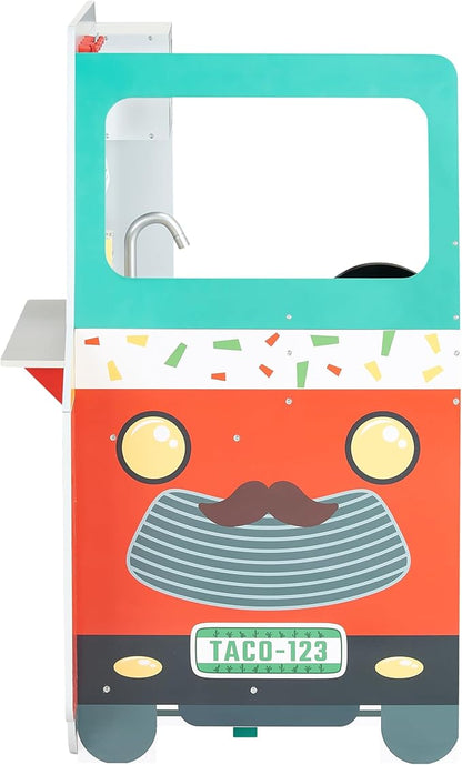 Teamson Kids My Little Helper Kids Play Taco Truck Playset with Accessories, Multicolor