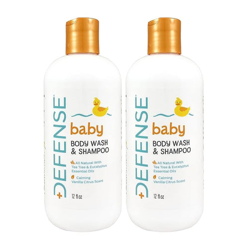 Defense Soap Baby Shampoo and Body Wash with Tea Tree Oil, Coconut Oil 12 Fl 2)
