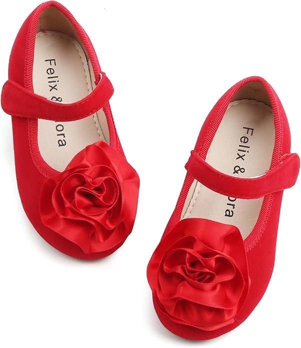 Felix & Flora Girls Toddler Little Ballet Shoes - Flower