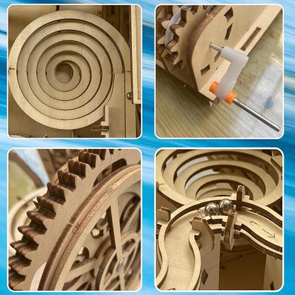 3D Wooden Puzzle Marble Run for Adults Kids - DIY Mechanical Puzzle Assembly Model Building Kit Wood Crafts for Boys and Girls Aage 14+ Years Old