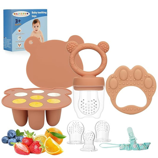 Baby Breastmilk Popsicle Molds & Baby Fruit Feeder (3 Pack), WAJIAYON Baby Food Freezer Tray Storage Containers