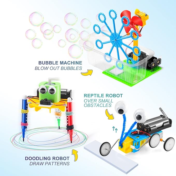 Build a Robot Kit for Kids 8-12, STEM Robotics Building Kits Electronic Robotic Projects Science Experiments, STEAM Toys for Boys Girls Engineering Activities DIY Coding Robots 6 7 8 + Year Old