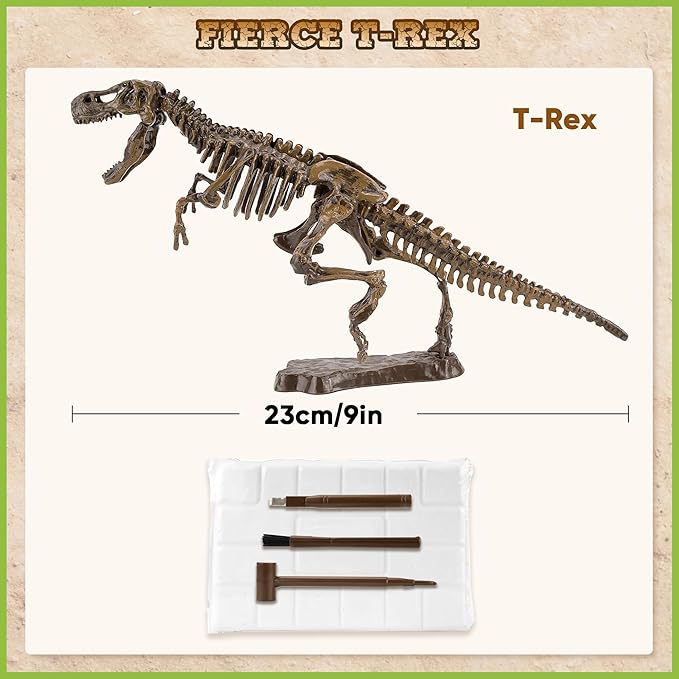 VIBIRIT Dig Up Dinosaurs Skeleton Set,Dinosaur Digging Fossil Kit Model Toys Educational Realistic Toys for Kids,Boys,Girls