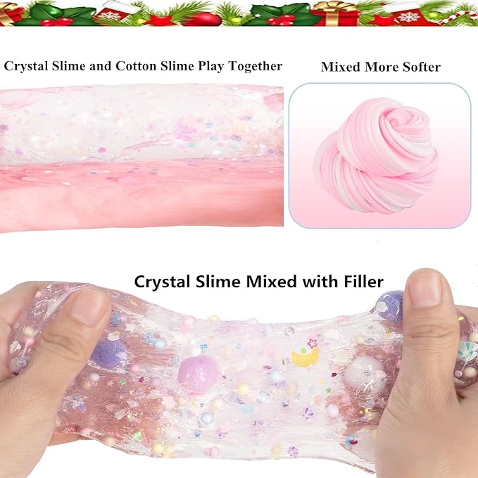 Unicorn Slime Kit,Clear Scented Slime Bucket Kids Birthday Party,Slime Party Favors for Kids Birthday Party Gifts Stress Relief Slime Kit for Girls and Boys (Unicorn Slime)