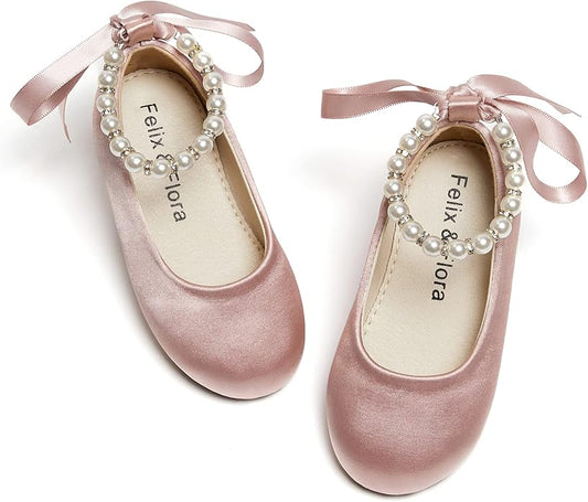 Felix & Flora Girls Toddler Little Ballet Shoes - Flower