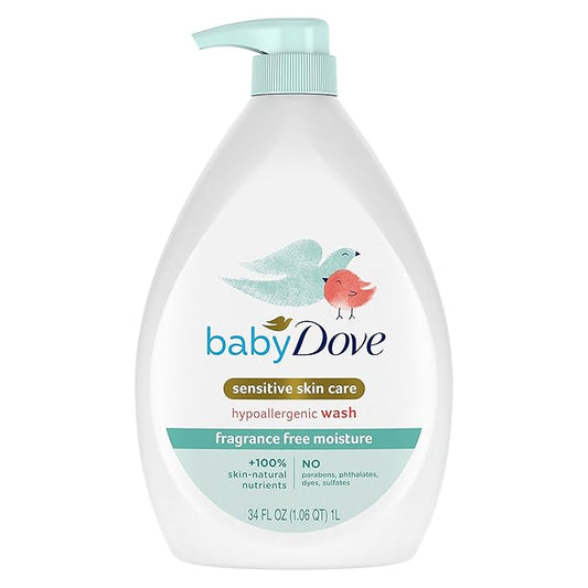 Baby Dove Sensitive Skin Care Baby Wash Fragrance Free Moisture 34 oz