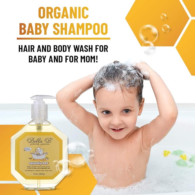 BELLA B Squeaky Bee Bodywash and Shampoo 13 oz - Baby Body Wash And Shampoo