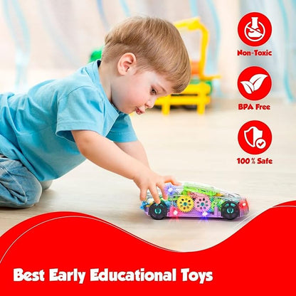 Light up Car, Sensory Transparent Toy for Kids