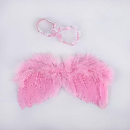Holibeat 2PCS 0-6M Baby Angel Feather Wings Newborn Photo Props