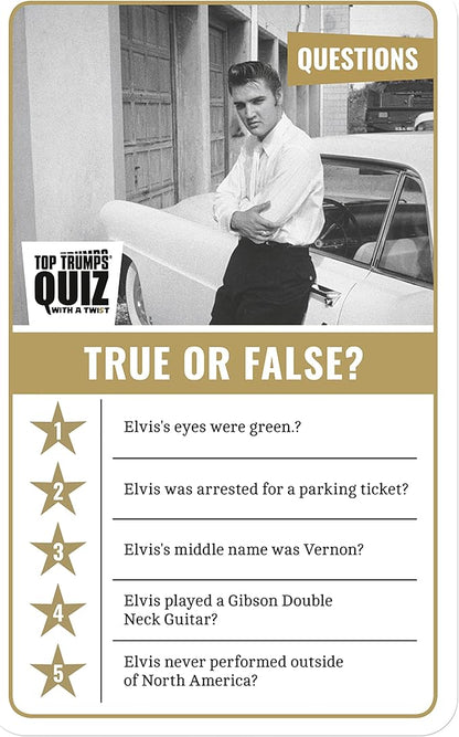 Top Trumps Elvis Presley: Quiz Games - Trivia Quiz - Kids Games - Games for Adults - Great Travel Games and Road Trip Games - Trivia Outdoor Games - Elvis Trivia 2+ Players