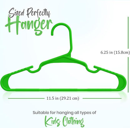 Utopia Home 60 Pack Kids Hangers - 11.5 Inch Plastic Baby Hangers for Closet - Childrens Hanger for Clothes & Infant Hanger for Closet - Ideal for Everyday Standard Use (Green)