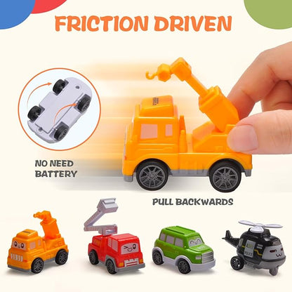 TOYSXYIN. 12 Pcs. Construction Truck for 3-9 Year Old Boys and Girls - Friction Power Vehicle Car for Toddlers 1-3, Carrier for Kids 3-5