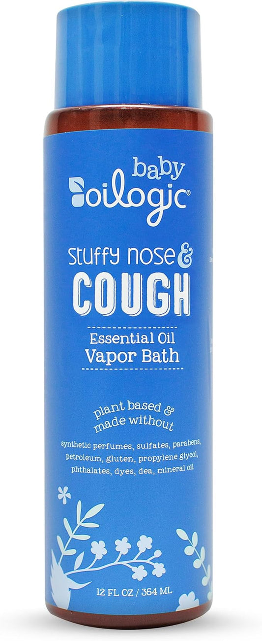Oilogic Stuffy Nose and Cough Vapor Bath Relief for Babies & Toddlers, Essential Oil Breathe Blend - Naturally Soothes with 100% Pure Lavandin 354ml (12