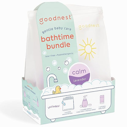 Goodnest© Newborn & Baby Bathtime Bundle, 3-in-1 Baby Shampoo + +12oz Pump