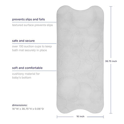 Ubbi Cushioned Non-Slip Bath Mat for Baby, Powerful Suction Cups