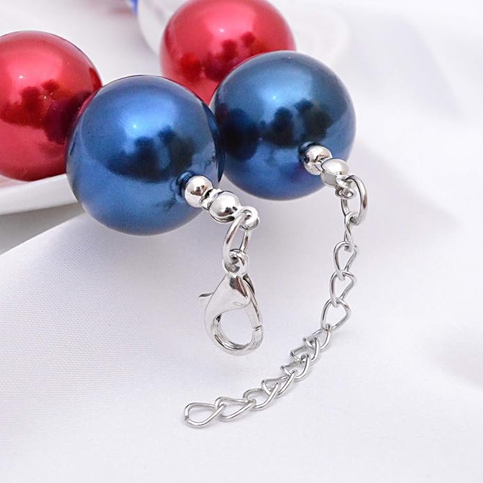 Sunrade Dress Up Jewelry for Little Girls Kids Necklaces Fashion Girls Chunky Beads Bubblegum Necklace and Bracelet Set Toddler Jewelry Costume Play Necklace