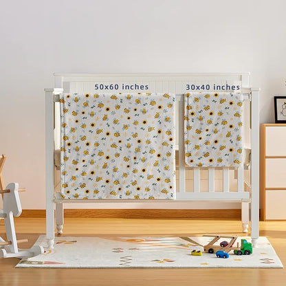 DaysU Silky Micro Soft Plush Baby Blankets Unisex with Print Animal Pattern and Soothing Raised Dots, Double Layer Bed Throws for Baby Crib 30x40 Inches