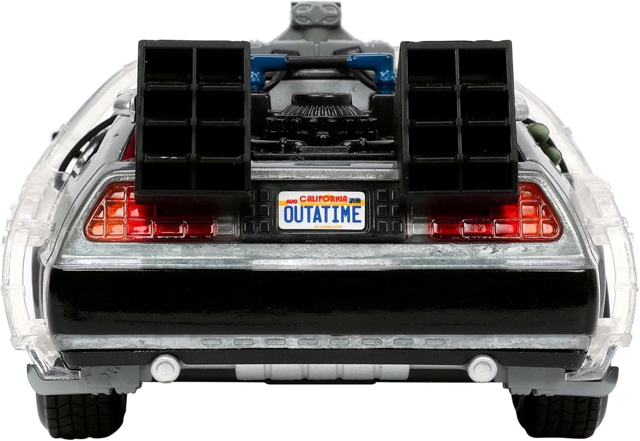 Back to The Future Part I 1:24 Time Machine Die-cast Car Light Up Feature, Toys for Kids and Adults