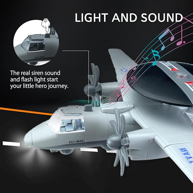 CORPER TOYS Diecast Plane, Toy Airplane Early Warning Model Fighter