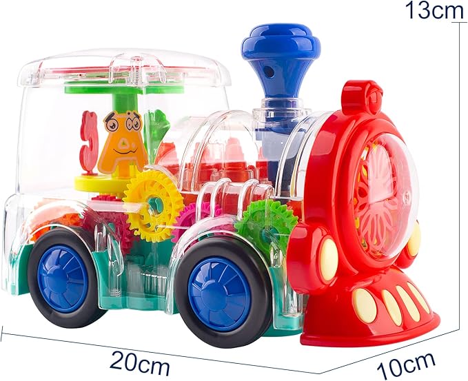 Berry President Transparent Electric Gear Train Toy with Flashing Lights